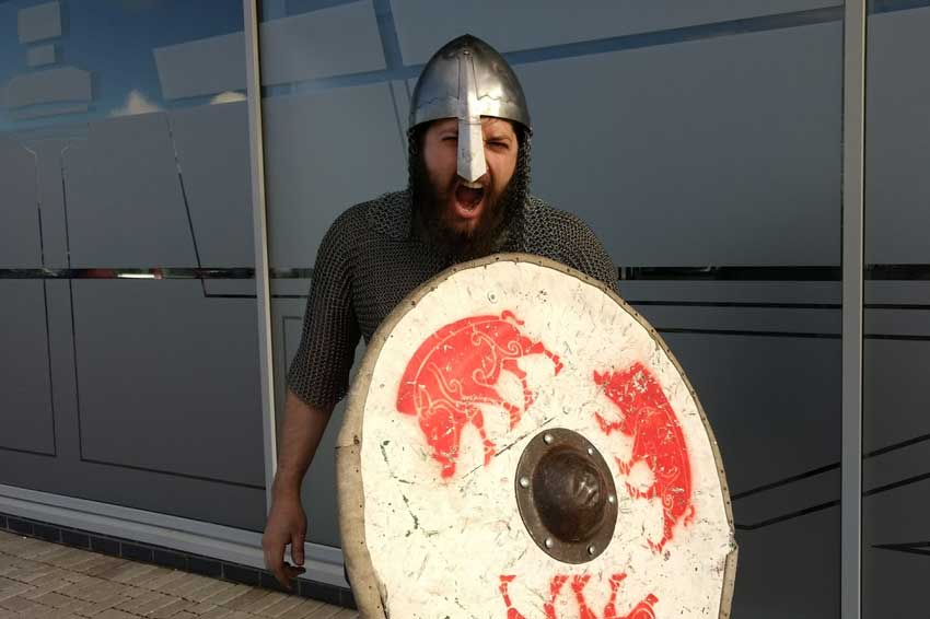 Euan demonstrating his Viking roar.