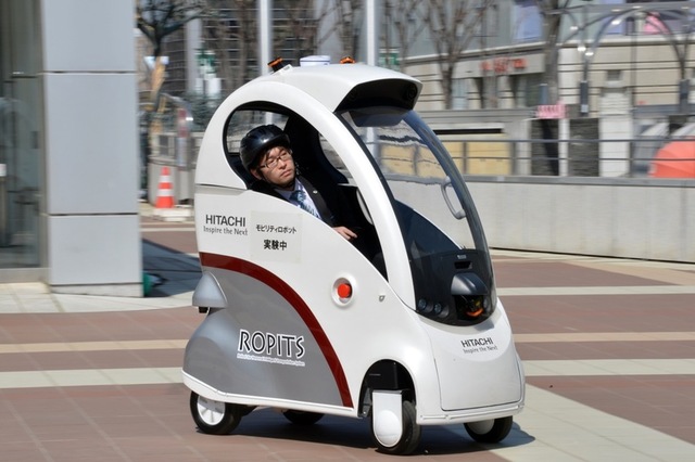 Designed with elderly and disabled drivers in mind, this car can be controlled using your smartphone or tablet. Image: Hitachi