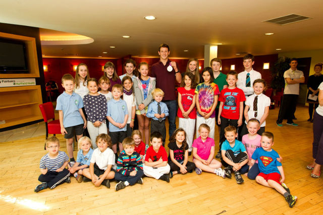 Olympic stars of the future? Michael Jamieson shared his top tips with local children
